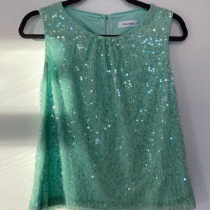 Sparkly Green Calvin Klein Blouse